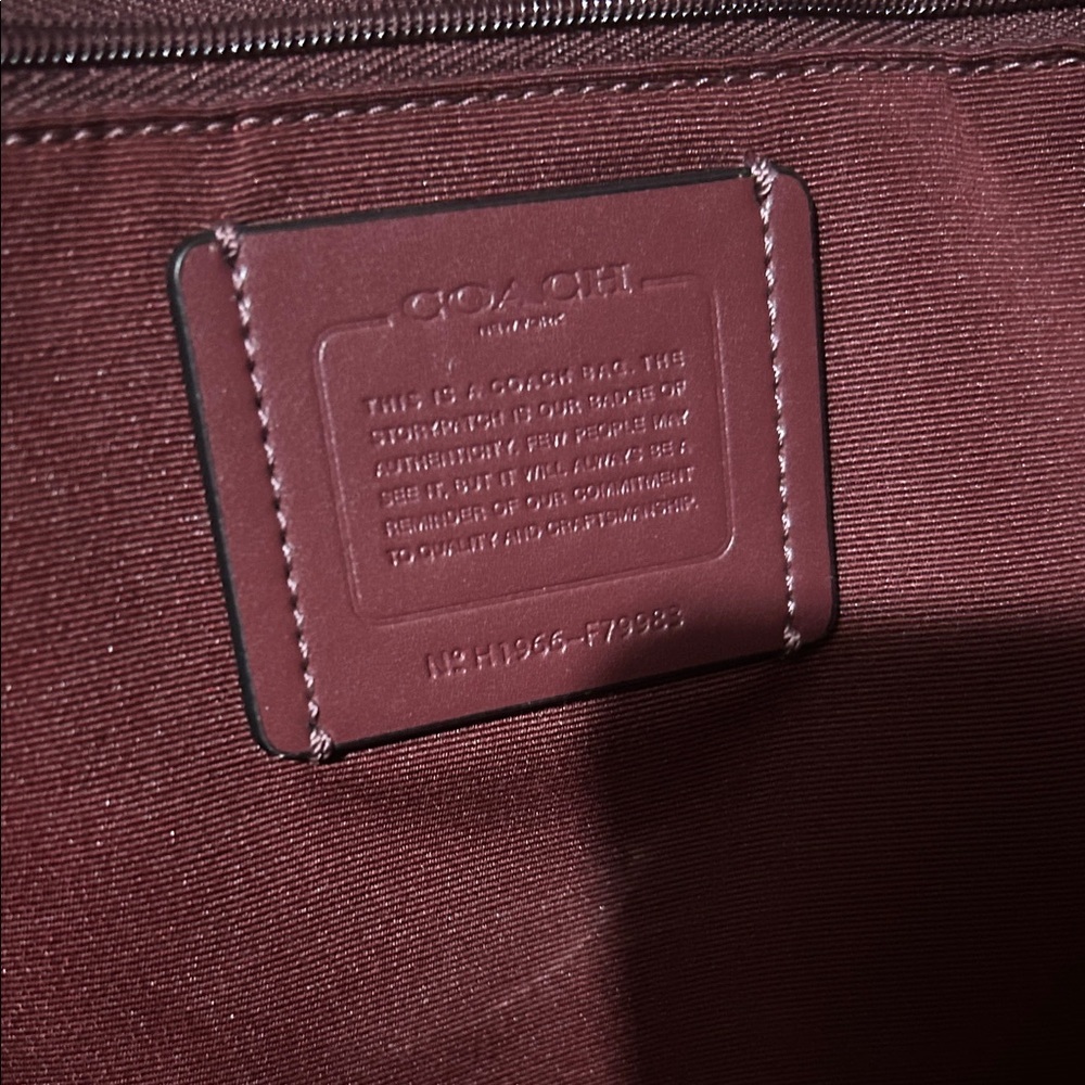 Coach Shimmering Burgundy Tote NWOT - Picture 3 of 6